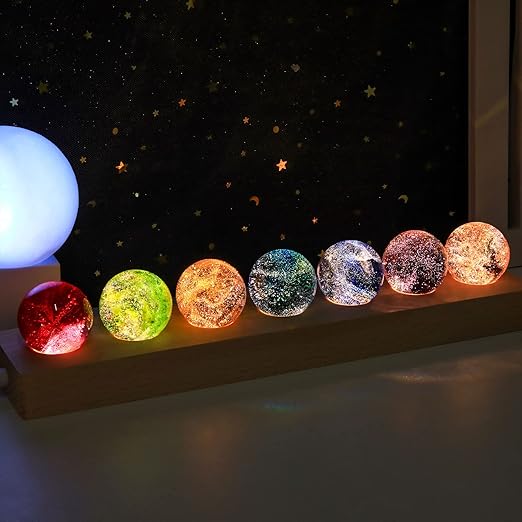 Lampe en cristal avec effets lumineux cosmiques