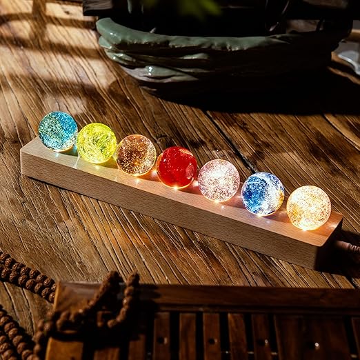 Lampe en cristal avec effets lumineux cosmiques