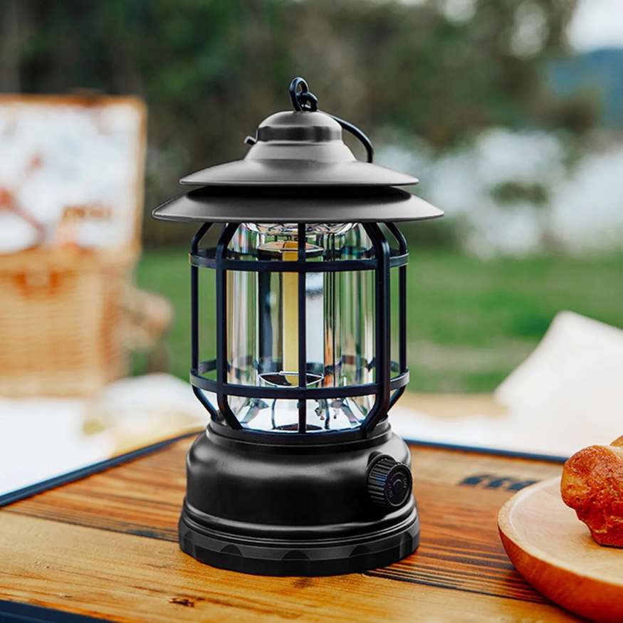 Lanternes de Camping Rechargeables LightMate – LED de Style Vintage avec Lumière Dimmable