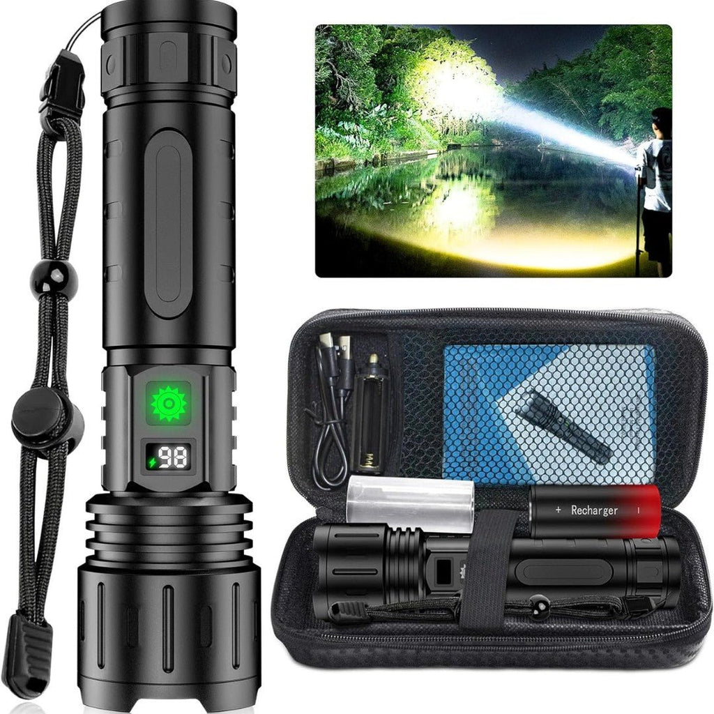 LumaBeam – Lampe de poche LED rechargeable de 100 000 lumens avec batterie externe