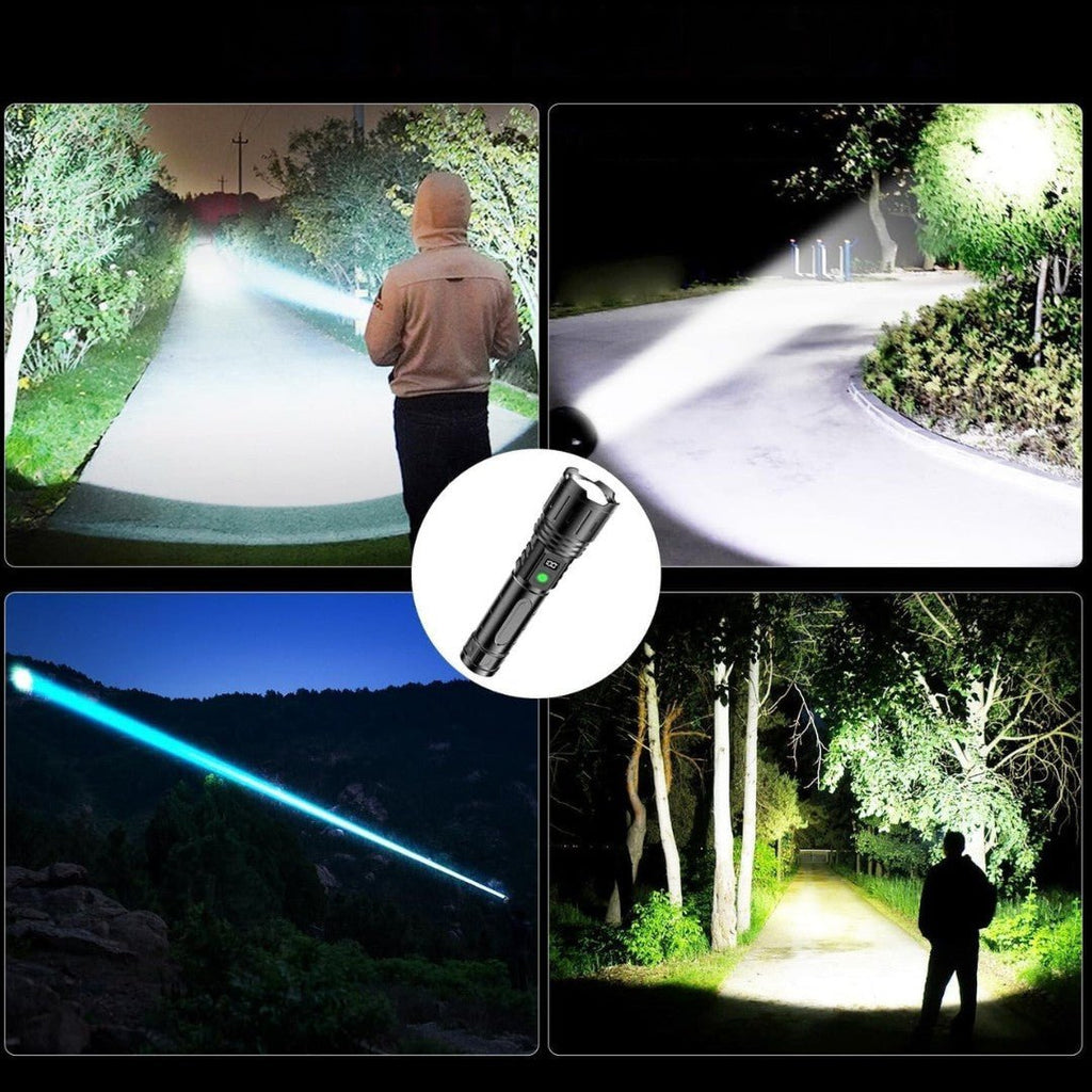 LumaBeam – Lampe de poche LED rechargeable de 100 000 lumens avec batterie externe
