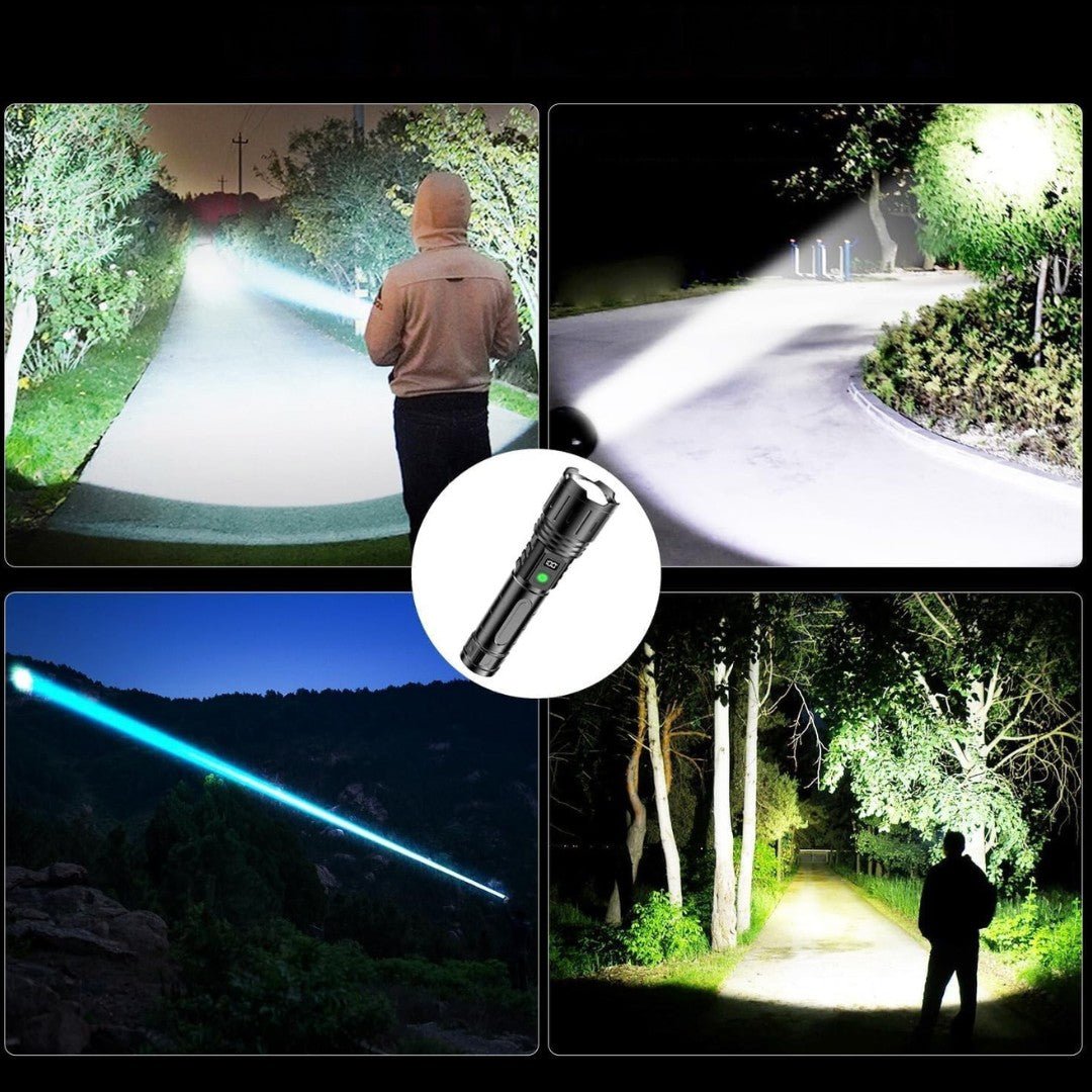 LumaBeam – Lampe de poche LED rechargeable de 100 000 lumens avec batterie externe