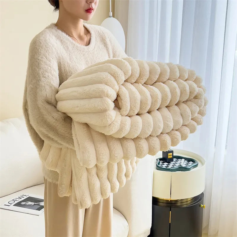 Couverture Fluffy de Luxe - Confort Ultime Doux, Chaud et Élégant