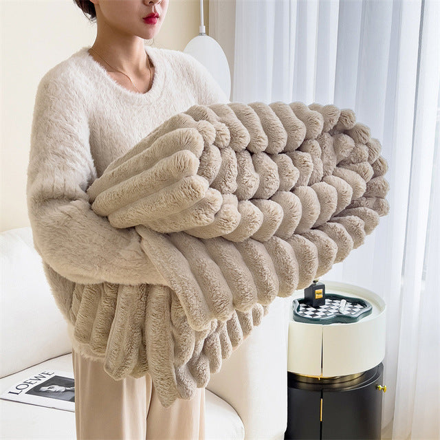 Couverture Fluffy de Luxe - Confort Ultime Doux, Chaud et Élégant