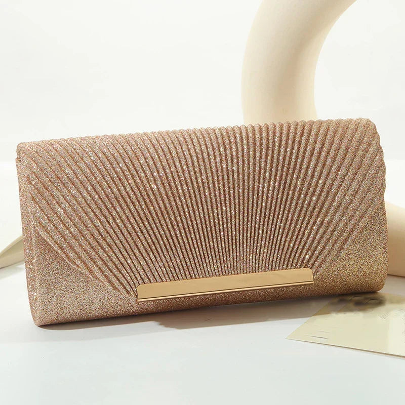 Celestia Clutch - Sac de Soirée Luxe | Or | Bandoulière Amovible