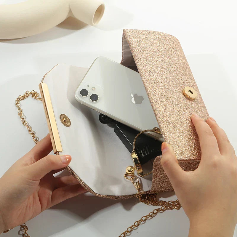 Celestia Clutch - Sac de Soirée Luxe | Or | Bandoulière Amovible