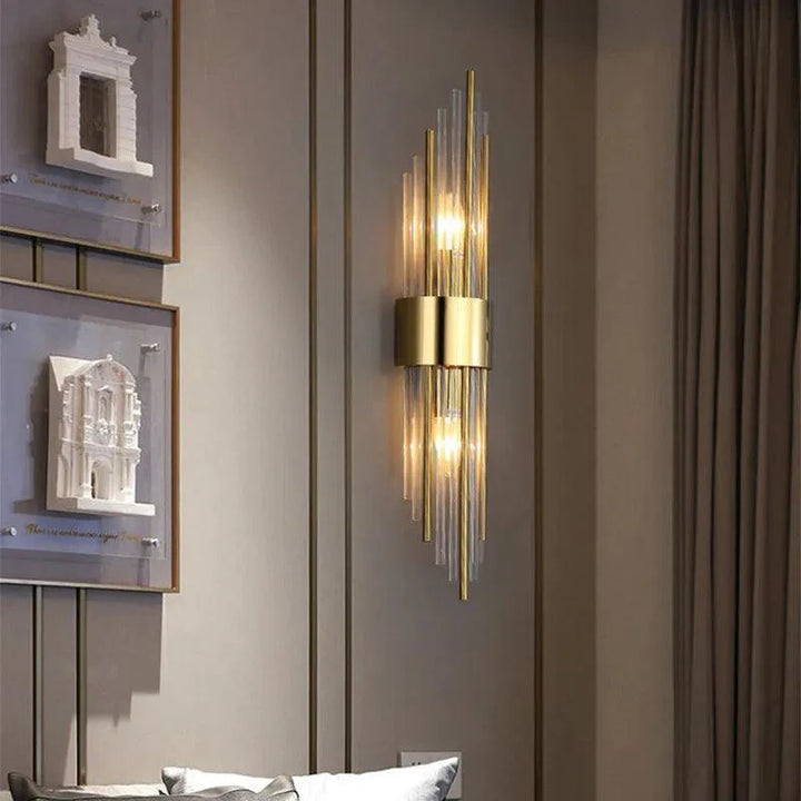 Applique LED en Cristal - Finition Dorée Luxe
