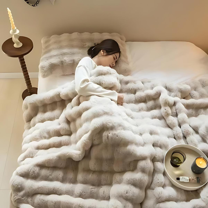 Couverture en Fleece et Fourrure Synthétique de Luxe – Literie