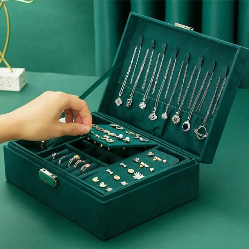 Luxueux Grand Coffret à Bijoux en Velours
