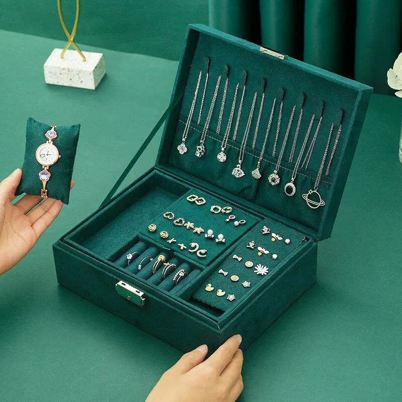Luxueux Grand Coffret à Bijoux en Velours