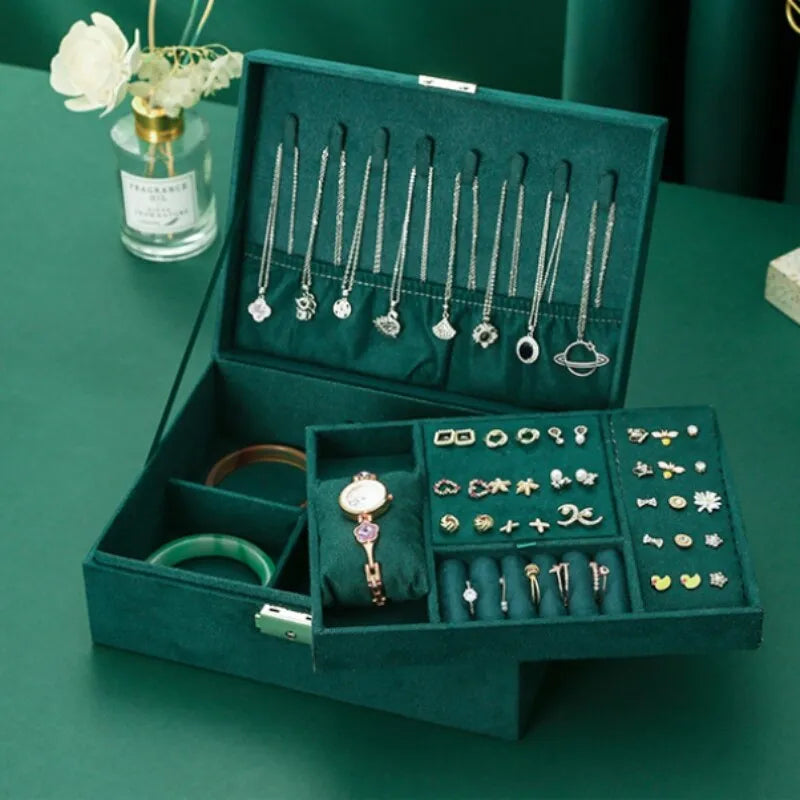Luxueux Grand Coffret à Bijoux en Velours