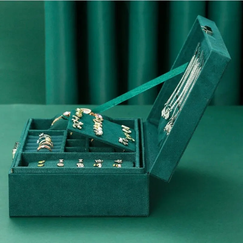 Luxueux Grand Coffret à Bijoux en Velours