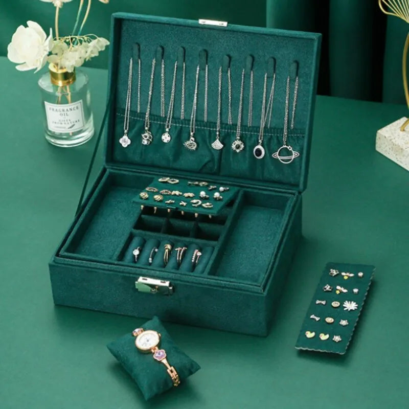 Luxueux Grand Coffret à Bijoux en Velours
