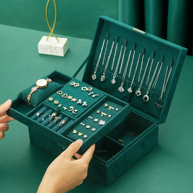 Luxueux Grand Coffret à Bijoux en Velours