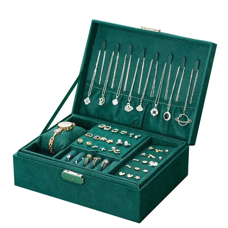 Luxueux Grand Coffret à Bijoux en Velours