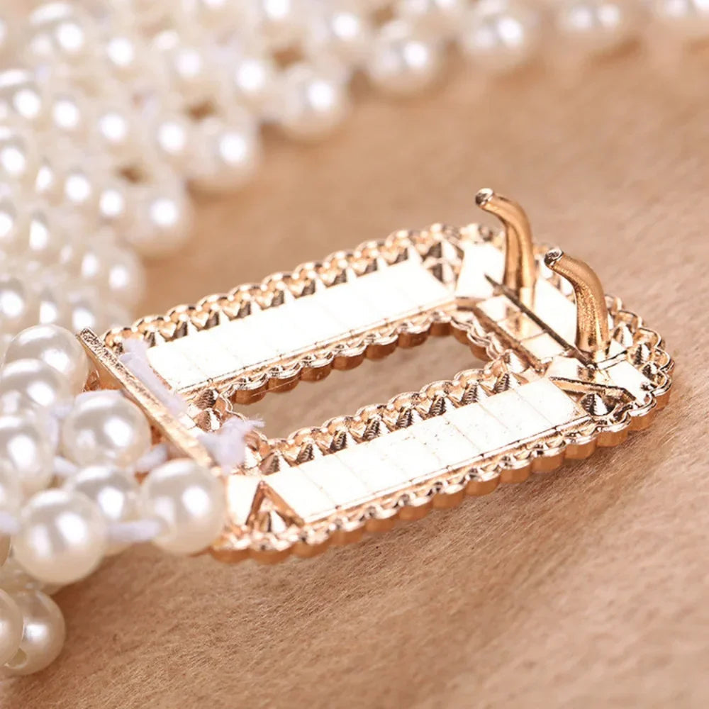 Accessoire de taille en perles luxueuses pour femmes