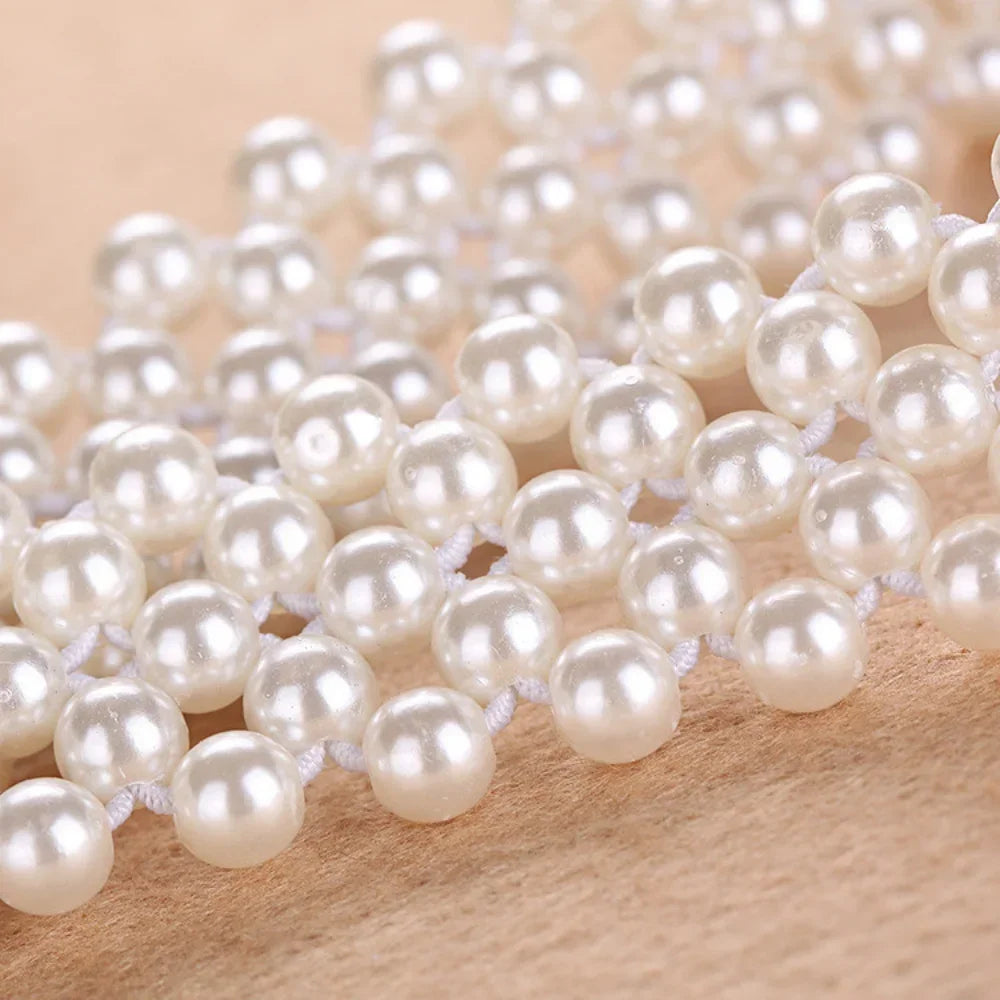 Accessoire de taille en perles luxueuses pour femmes