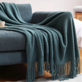 Couverture de Luxe en Style Mérinos avec Franges pour un Confort Ultime