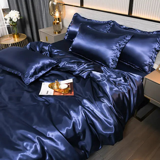 Housse de Couette Satin Uni de Luxe - SilkSerenity