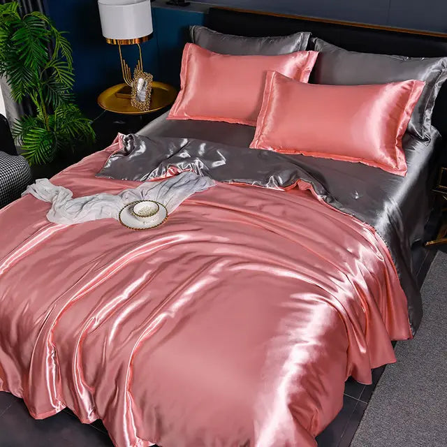 Housse de Couette Satin Uni de Luxe - SilkSerenity