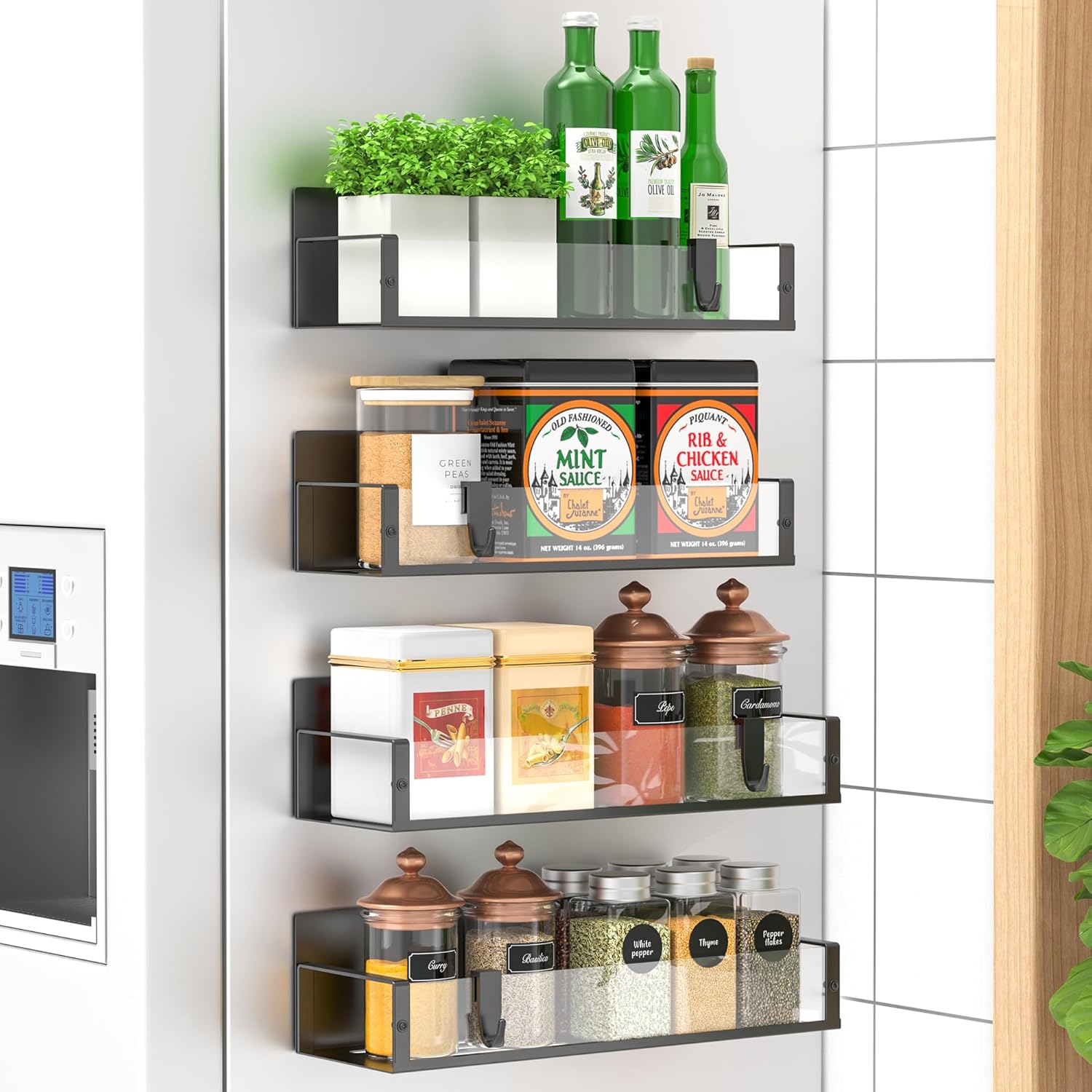 Ensemble de 4 Étagères à Épices Magnétiques – SpiceGrip