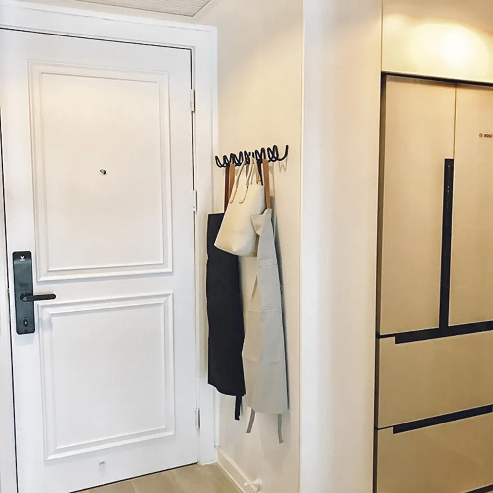 Portemanteau Moderne Ondulé pour le Mur – Portemanteau Mural Élégant avec Plusieurs Crochets