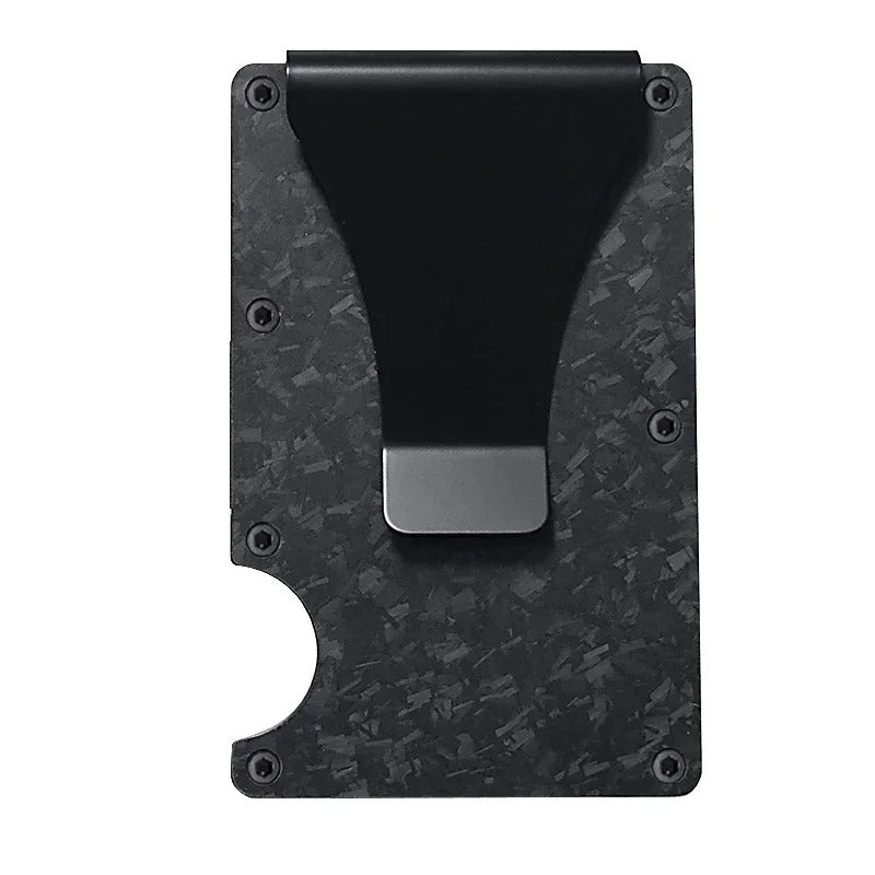 Skanto | Porte-cartes en titane mat cobalt – Portefeuille RFID mince et élégant pour hommes et femmes