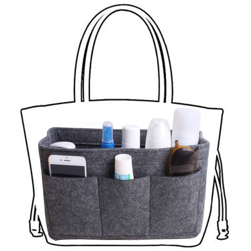 Insert Organisateur de Sac à Main et de Maquillage en Feutre