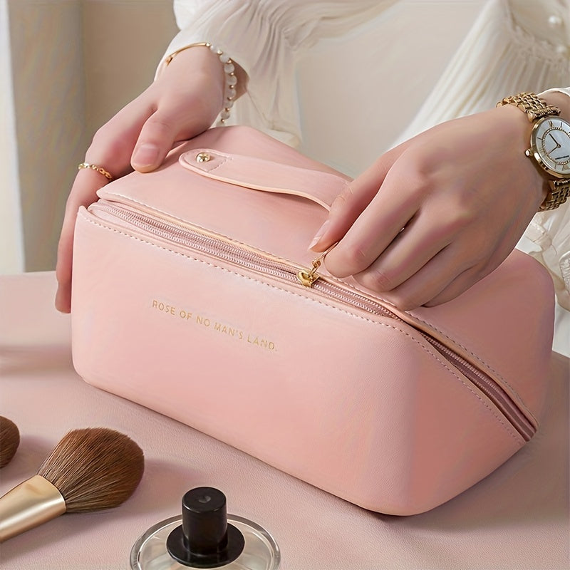 ORGANISATEUR DE MAQUILLAGE AVEC FERMETURE ÉCLAIR – SAC DE TOILETTE LUXUEUX POUR LE VOYAGE