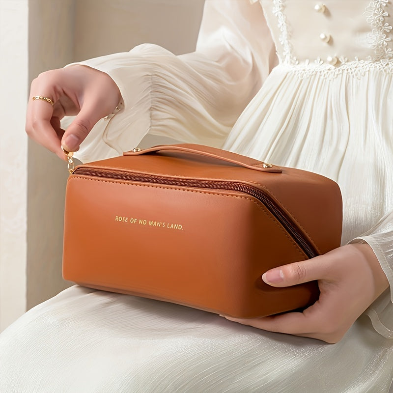 ORGANISATEUR DE MAQUILLAGE AVEC FERMETURE ÉCLAIR – SAC DE TOILETTE LUXUEUX POUR LE VOYAGE