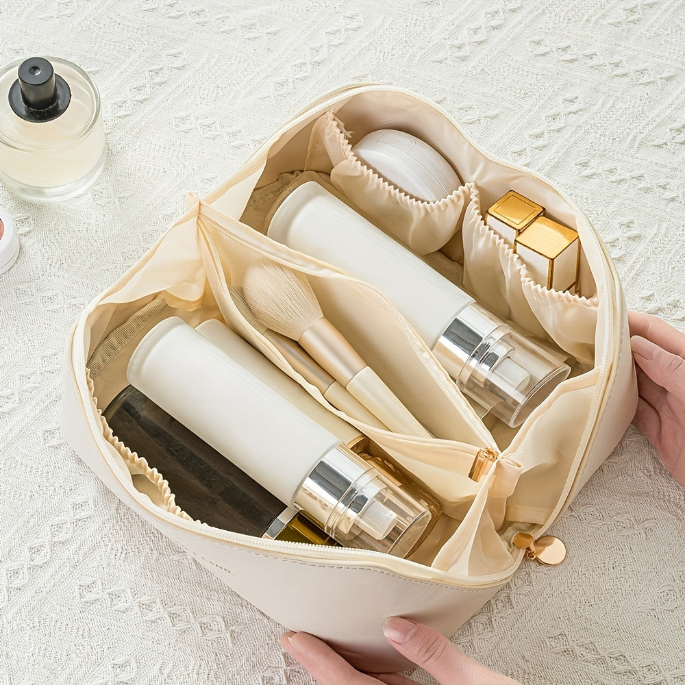 ORGANISATEUR DE MAQUILLAGE AVEC FERMETURE ÉCLAIR – SAC DE TOILETTE LUXUEUX POUR LE VOYAGE