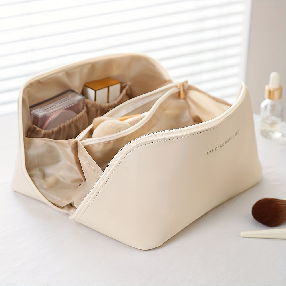 ORGANISATEUR DE MAQUILLAGE AVEC FERMETURE ÉCLAIR – SAC DE TOILETTE LUXUEUX POUR LE VOYAGE