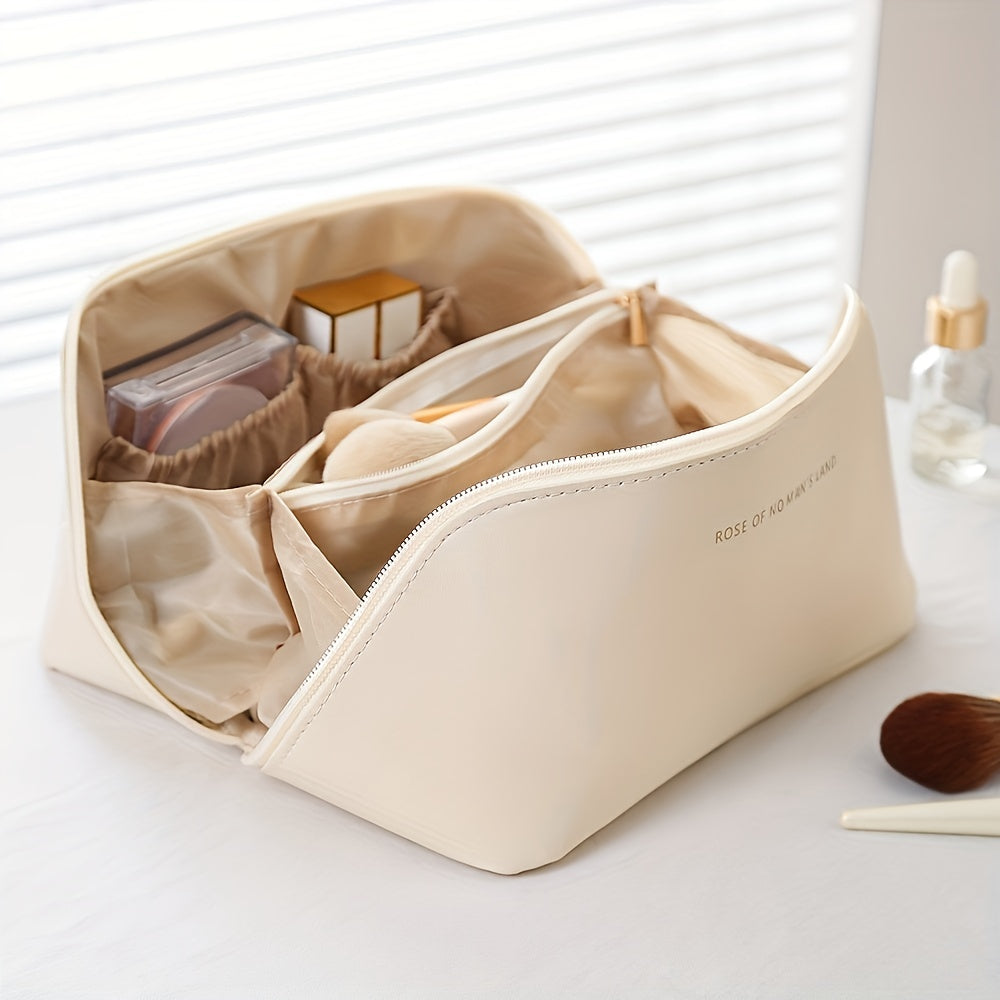 ORGANISATEUR DE MAQUILLAGE AVEC FERMETURE ÉCLAIR – SAC DE TOILETTE LUXUEUX POUR LE VOYAGE