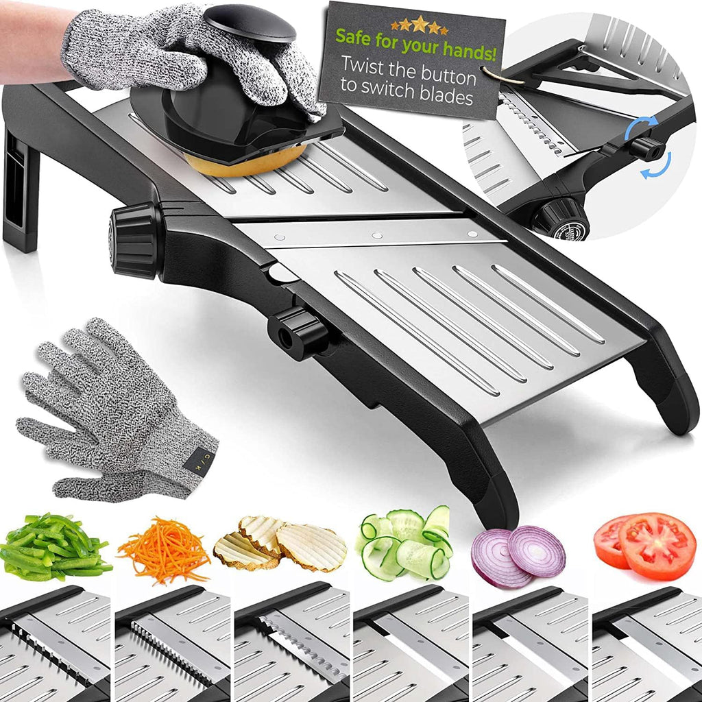 SlicerPro Kit de Sécurité | Mandoline avec Gants Résistants aux Coupures