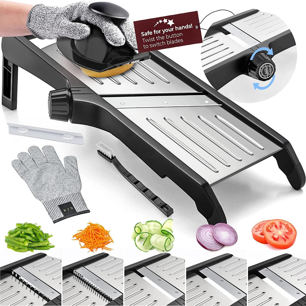 SlicerPro Kit de Sécurité | Mandoline avec Gants Résistants aux Coupures