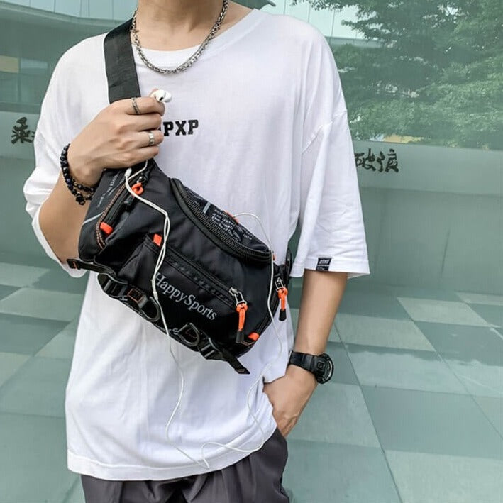 Sac à taille et bandoulière pour hommes résistant à l'eau – Sac de voyage et de plein air multi-usage