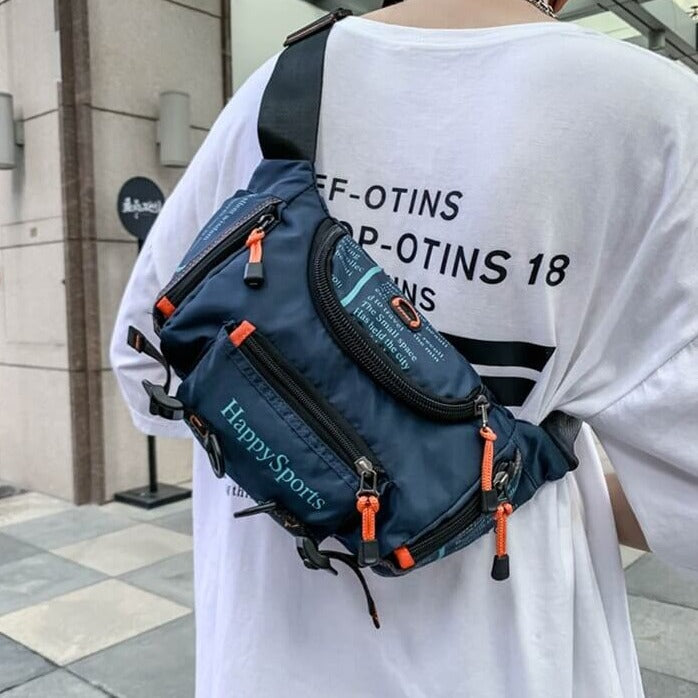 Sac à taille et bandoulière pour hommes résistant à l'eau – Sac de voyage et de plein air multi-usage