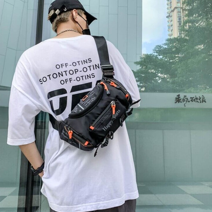 Sac à taille et bandoulière pour hommes résistant à l'eau – Sac de voyage et de plein air multi-usage