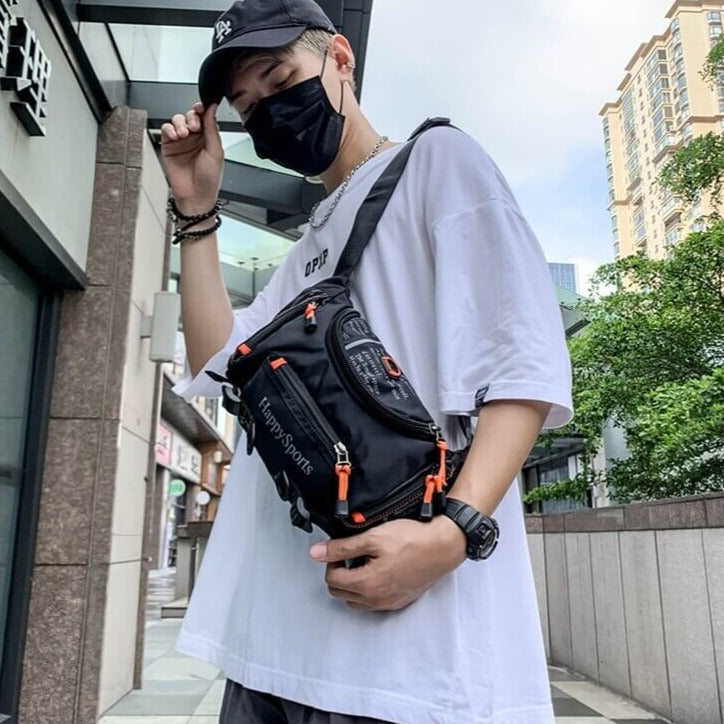 Sac à taille et bandoulière pour hommes résistant à l'eau – Sac de voyage et de plein air multi-usage