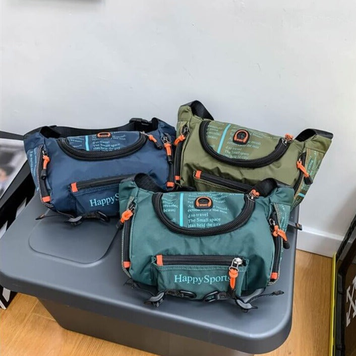 Sac à taille et bandoulière pour hommes résistant à l'eau – Sac de voyage et de plein air multi-usage