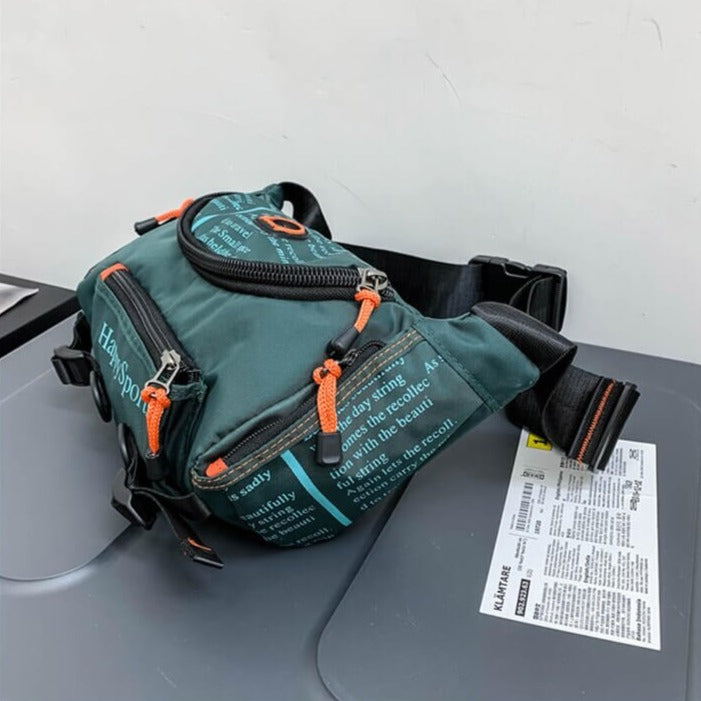 Sac à taille et bandoulière pour hommes résistant à l'eau – Sac de voyage et de plein air multi-usage