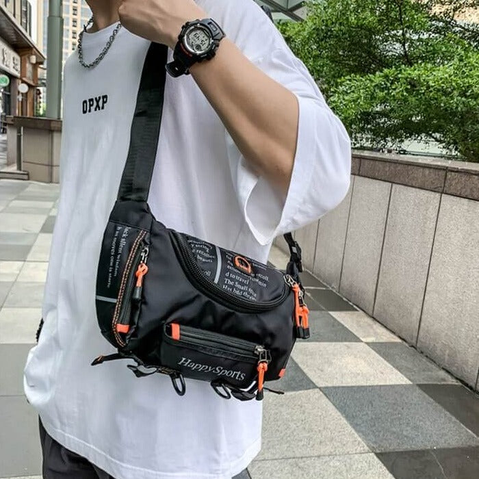 Sac à taille et bandoulière pour hommes résistant à l'eau – Sac de voyage et de plein air multi-usage