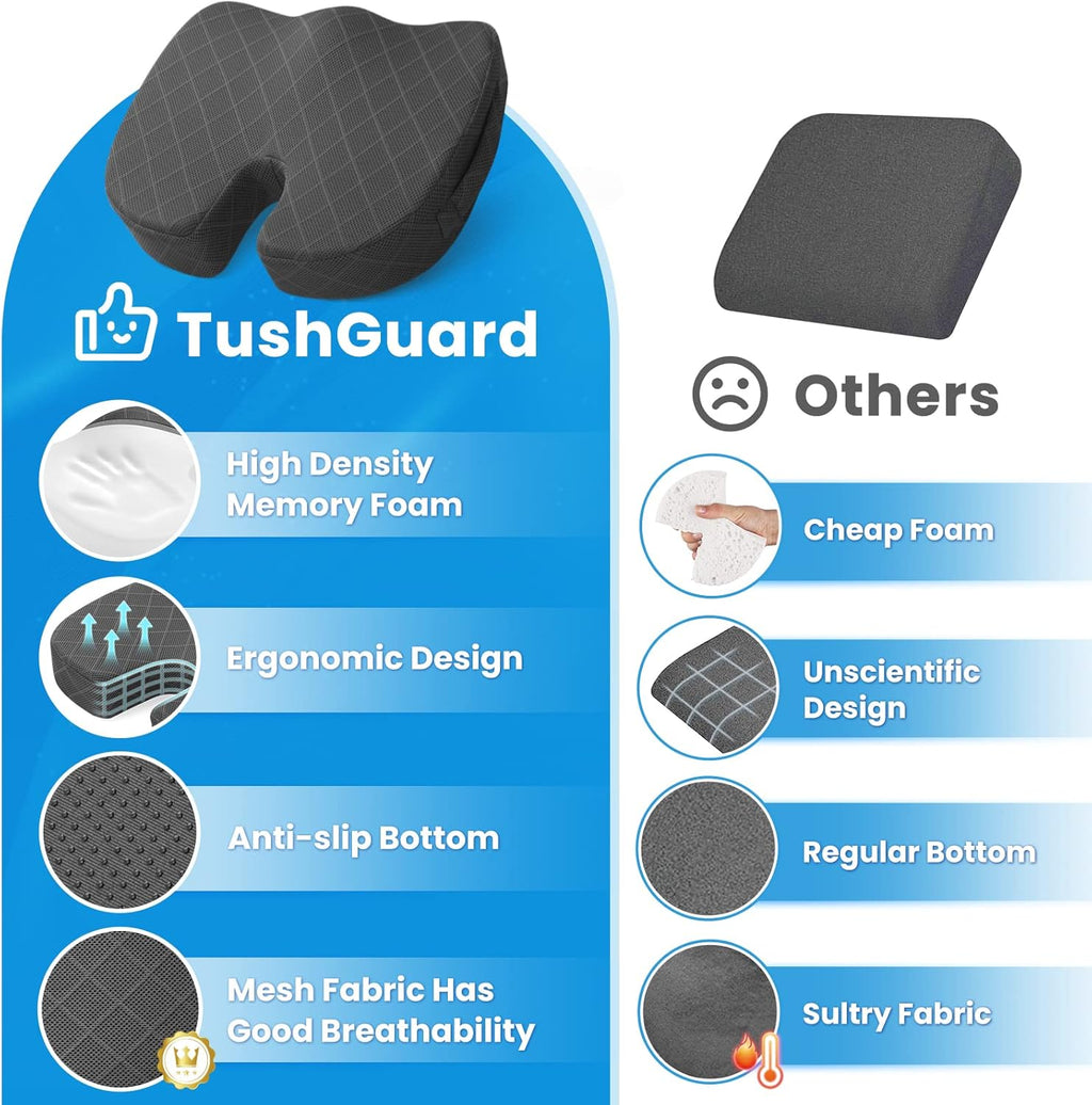 Coussin de Siège en Mousse à Mémoire pour Chaise - Confort pour Chaise de Bureau et de Voiture