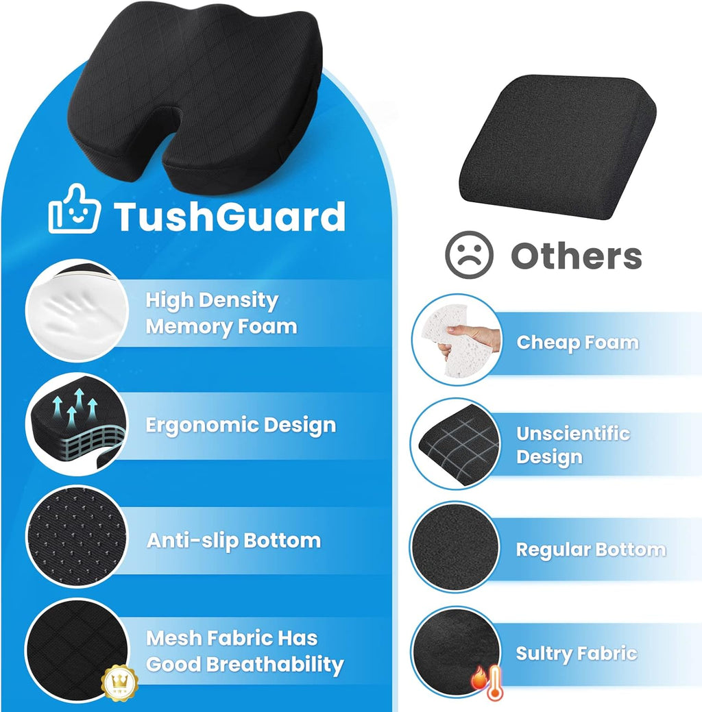 Coussin de Siège en Mousse à Mémoire pour Chaise - Confort pour Chaise de Bureau et de Voiture