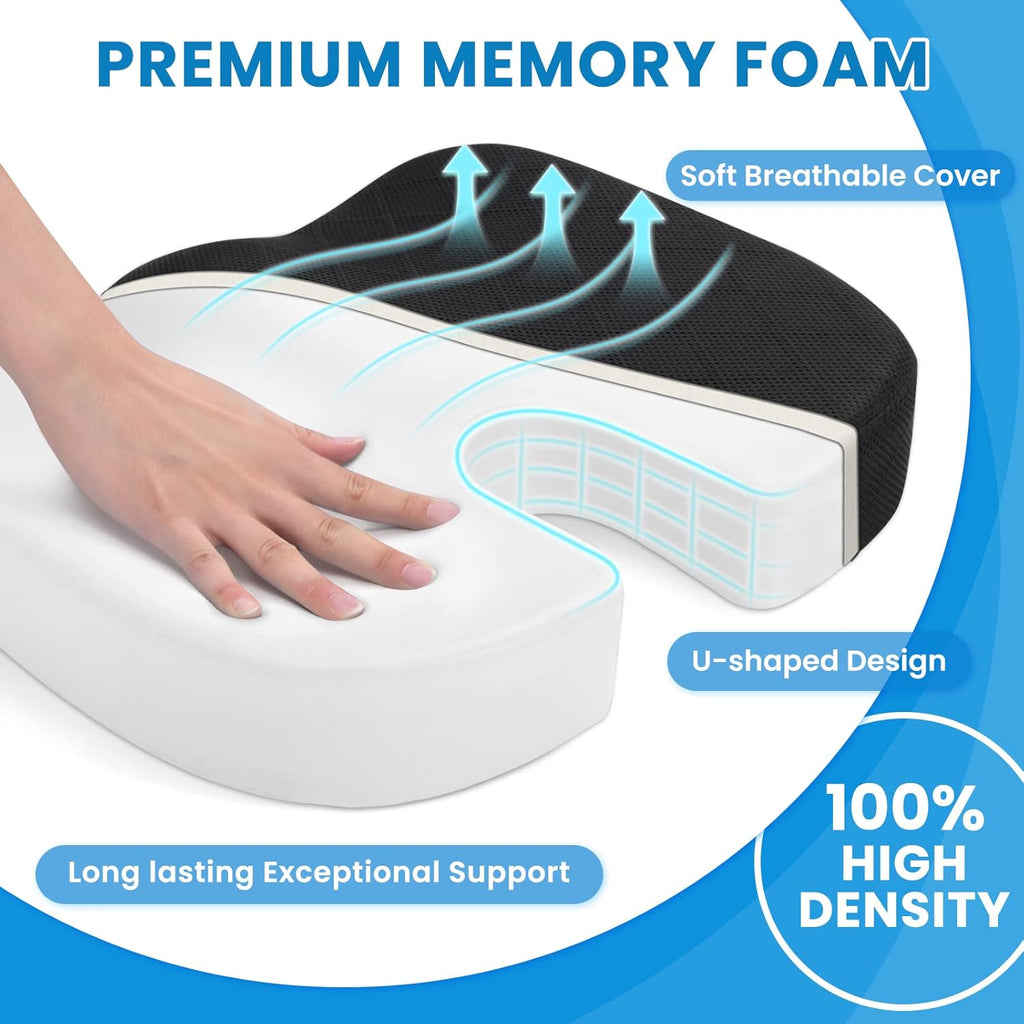 Coussin de Siège en Mousse à Mémoire pour Chaise - Confort pour Chaise de Bureau et de Voiture