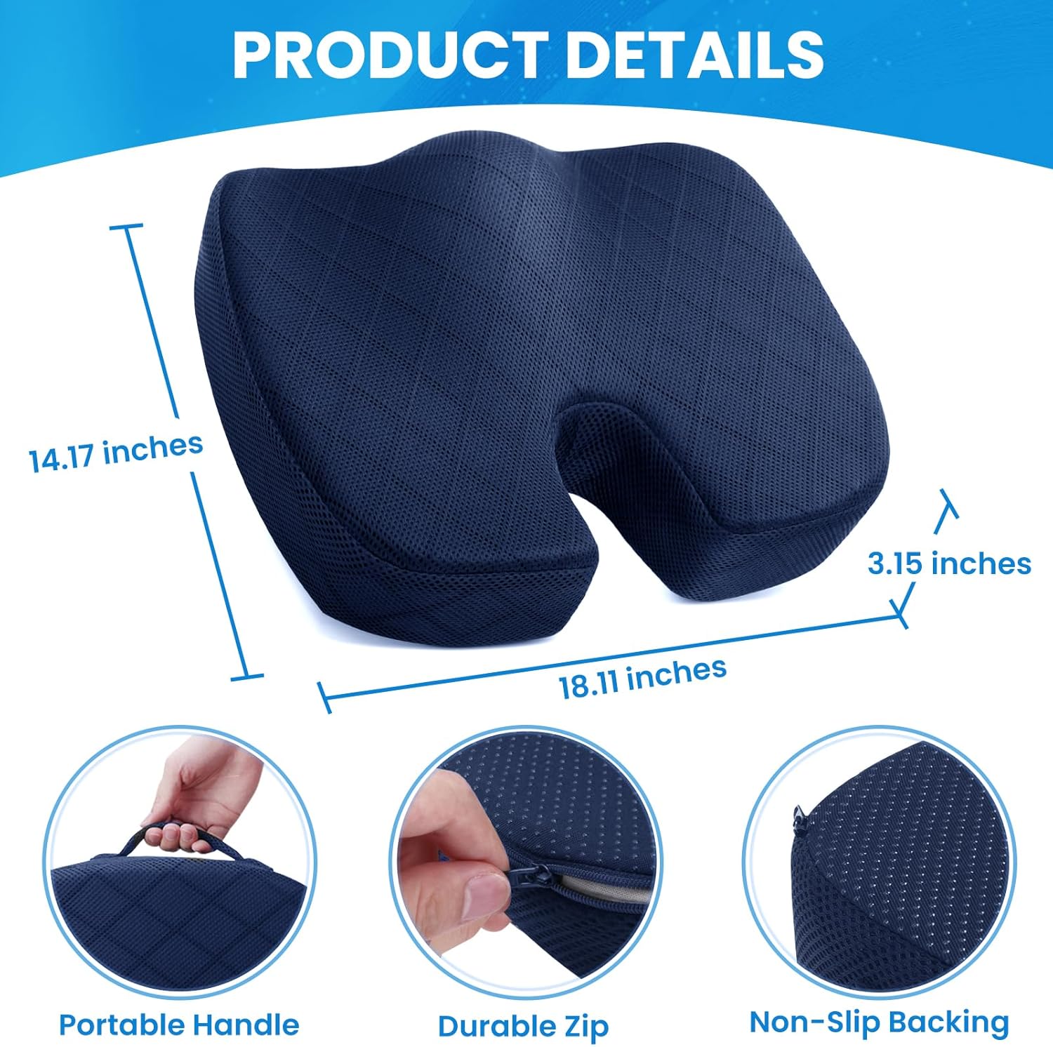 Coussin de Siège en Mousse à Mémoire pour Chaise - Confort pour Chaise de Bureau et de Voiture