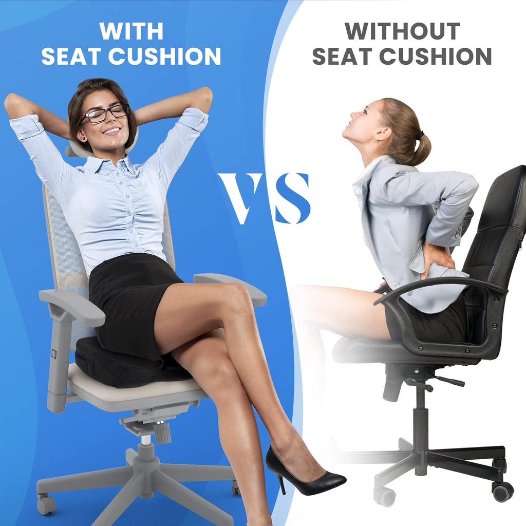 Coussin de Siège en Mousse à Mémoire pour Chaise - Confort pour Chaise de Bureau et de Voiture