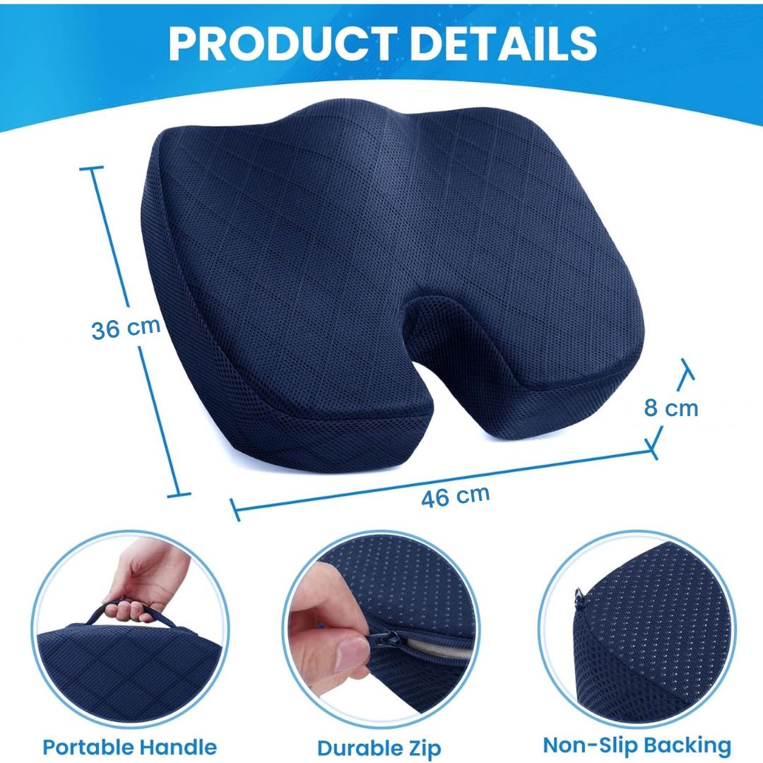 Coussin de Siège en Mousse à Mémoire pour Chaise - Confort pour Siège de Voiture et Chaise de Bureau