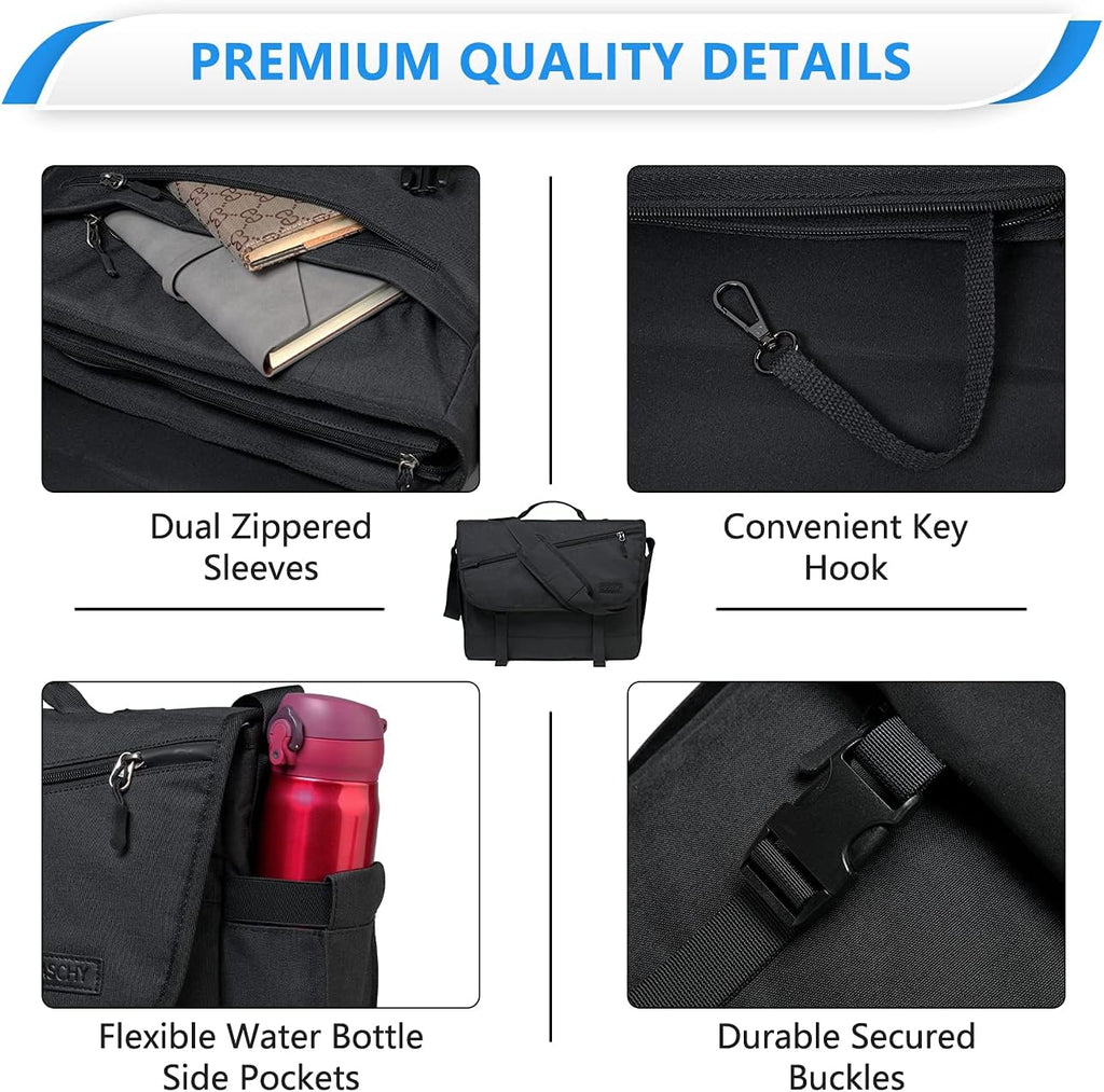 Sacoche pour ordinateur portable résistante à l'eau avec bandoulière réglable – Série WorkMate