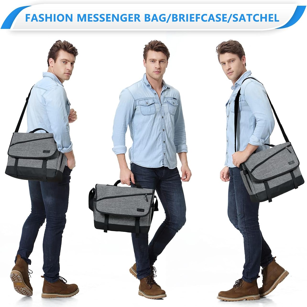 Sacoche pour ordinateur portable résistante à l'eau avec bandoulière réglable – Série WorkMate